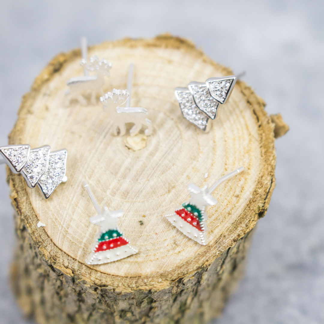 christmas tree earrings
