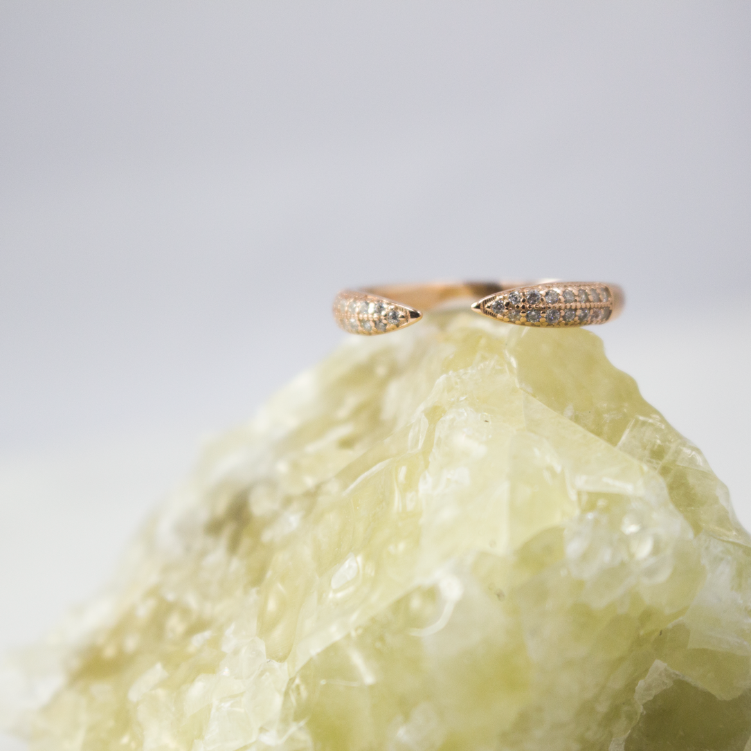 New Rose Gold Horn ring