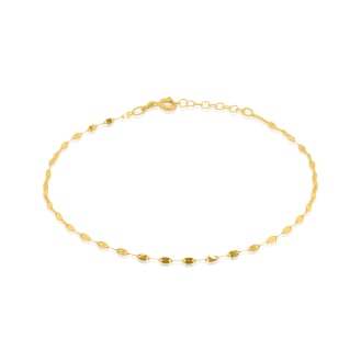 10K Yellow Gold Fancy Buckle Chain Anklet 1.8mm (G-ANK-10-1008)