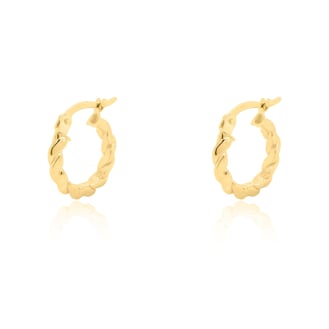 10K Yellow Gold Twisted Rope Huggies Earrings (GHUG-10-1032)
