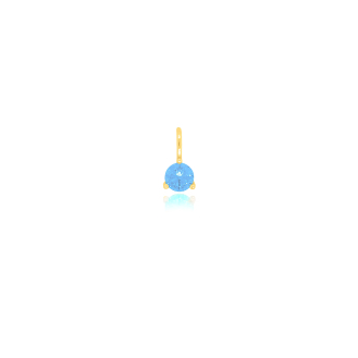 Sterling Silver Gold Vermeil 5mm CZ Birthstone Charm (P-1507)
