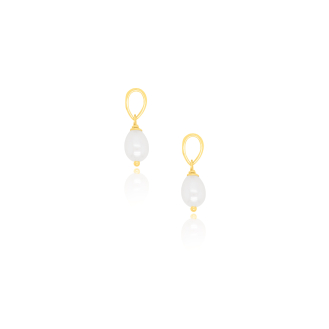 Sterling Silver Gold Vermeil Freshwater Pearl Charm- Pack of 2 (P-1498)