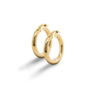 10K Yellow Gold Tube Hoops 4mm x 33mm (GHP-4-33)