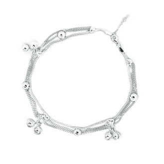 Sterling Silver Chandelier Bell Anklet (ANK-1105)