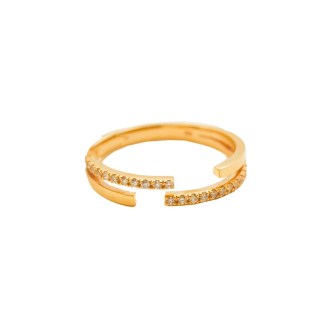 10K Yellow Gold and Diamond Open Double Layered Ring, .10ct (GR-10-1086)