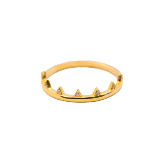 10K Yellow Gold and Diamond 7 Point Crown Ring .03ct (GR-10-1087)