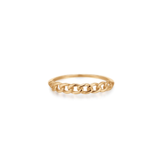 10K Yellow Gold Delicate Demi Curb Link Ring (GR-10-1099)