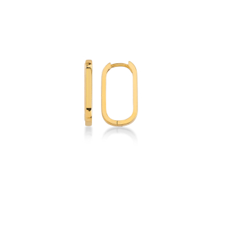10K Yellow Gold Flat Oval Huggie (GHUG-10-1016)