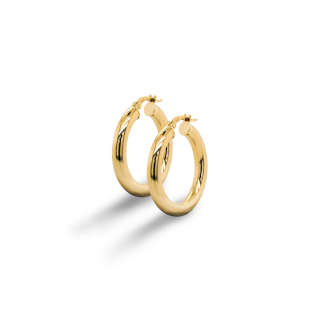 10K Yellow Gold Tube Hoops 4mm x 28mm (GHP-4-28)