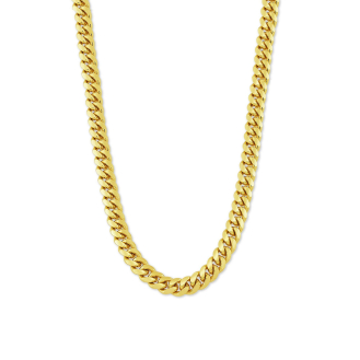 Sterling Silver Gold Vermeil Miami Cuban Curb Chain 7.7mm (CGD220-G)