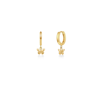 10K Yellow Gold Butterfly Huggie (GHUG-10-1009)