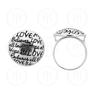 Sterling Silver Love Believe Hope Ring (R-1002)