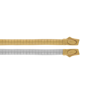 Sterling Silver and Gold Vermeil Fancy Lock Chain Omega Two-tone  6.0mm   (OMEGA-TT6-LOCK)