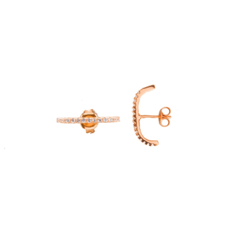 Sterling Silver CZ Plain Stud Ear Cuff (ER-1276)