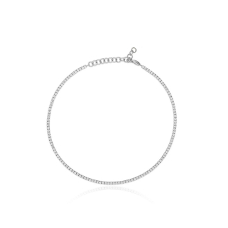 Sterling Silver CZ Tennis Anklet 2.3mm (ANK-1015)