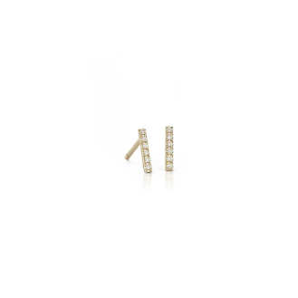 14K Gold and Diamond Bar Studs .07TCW (GE-14-1167)
