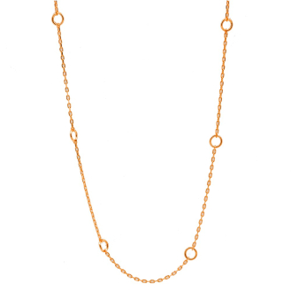 Sterling Silver Minimalist Circle Pattern Necklace (N-1339)