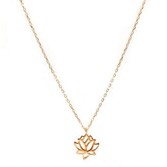 Sterling Siver Plain Lotus Flower Necklace (N-1090)