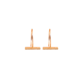 Sterling Silver CZ Bar loop Earring (ER-1271)