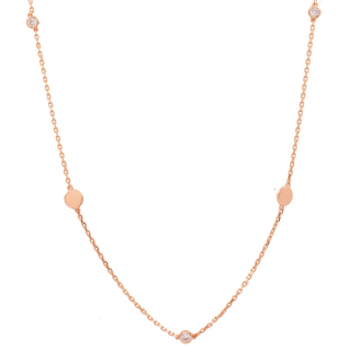 Sterling Silver CZ Disk Necklace (N-1281)