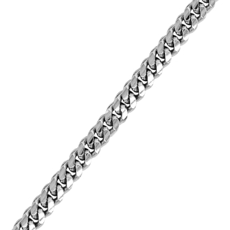 Sterling Silver Rhodium Plated Miami Cuban Curb Chain 7.7mm (CGD220-RH)
