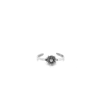 Sterling Silver Single Blooming Daisy Toe Ring (TR-1038)
