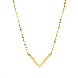 10K Gold Plain 'V' Necklace (GC-10-1168)