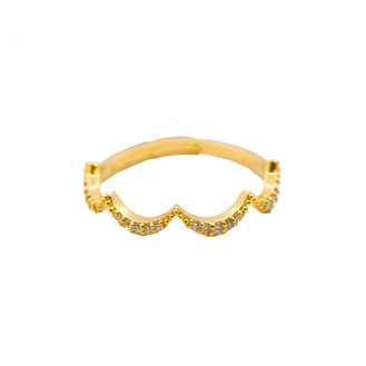 10K Yellow Gold and Diamond Pave Wave Gold Ring .10CTW (GR-10-1084)