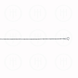 Sterling Silver Fancy Rolo Chain Black Colour Single Bead (ROLO-30-2C-B)-1.3mm