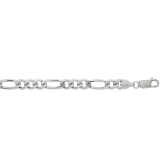 Sterling Silver Rhodium Plated Basic Chain Figaro 07 (FIG180-RH) 6.7mm