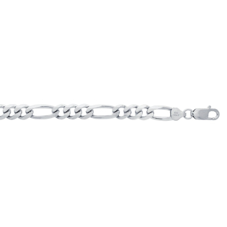 Sterling Silver Rhodium Plated Basic Chain Figaro 08 (FIG220-RH) 8.3mm