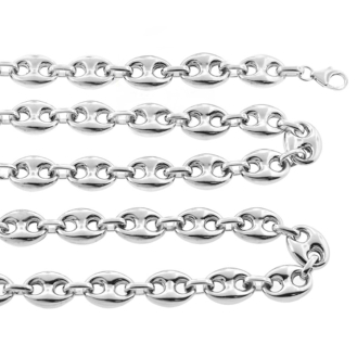 Sterling Silver Plain Hollow Puffed Mariner 7.8mm Chain (PGUCCI-80)