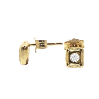 10K Yellow Gold Baby CZ Square Studs (GBE-1059)