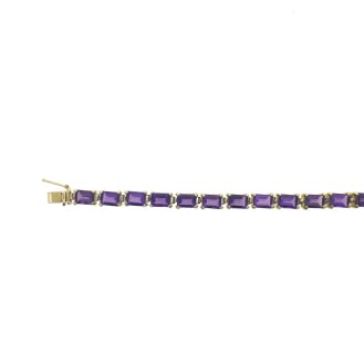 14K Yellow Gold Rectangle cut Amethyst Chain (GC-1072)