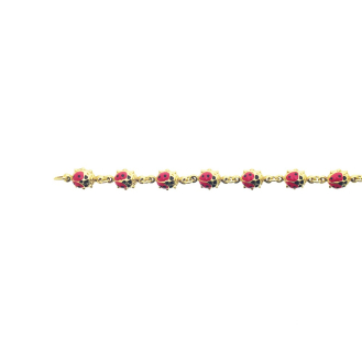 14K Yellow Gold Italian Ladybug Bracelet (GC-1077)