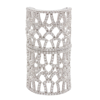 Sterling Silver Rhodium Plated CZ Finger Ring (R-1401)
