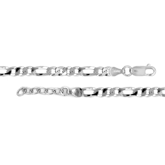 Sterling Silver Vermeil Flat Figaro 100 Anklet 5.2mm (ANK-1090)