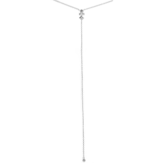 Sterling Silver Lariat with Stacked CZ Shapes (N-1280)
