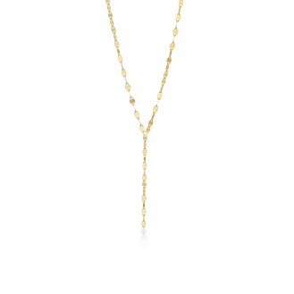 10k Yellow Gold Buckle Chain Fancy Lariat Necklace (GC-10-1196)