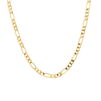 Sterling Silver Gold Vermeil Flat Figaro Chain 5.8mm (FIG140-G)