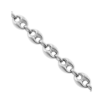 Sterling Silver Plain Hollow Puffed Mariner Chain 13.3mm (PGUCCI-400)