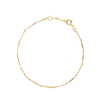 10K Yellow Gold Satellite Chain Bracelet 1.7mm