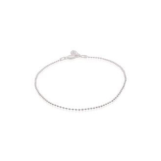 Sterling Siver Basic Chain Ball 1.5mm Anklet (ANK-1003)