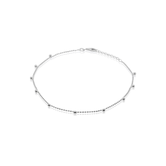 Sterling Silver Fancy Ball Anklet (ANK-1088)