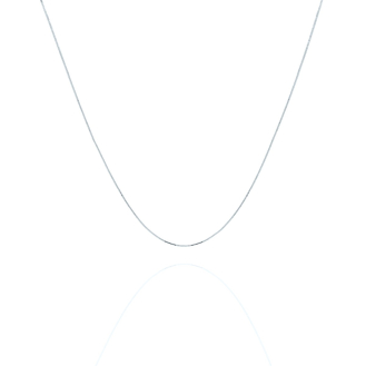 14K White Gold Chain Necklace Box 0.6mm (BOX-045-14W)
