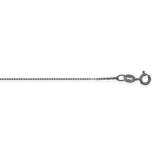 Sterling Silver Black Rhodium Plated Basic Chain Box 0.8mm (BOX15-B)