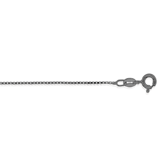 Sterling Siver Black Rhodium Plated Basic Chain Box 03 (BOX19-B) 1mm
