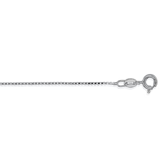 Sterling Silver Rhodium Plated Basic Chain Box 03 (BOX19-RH) 1mm