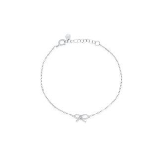 Sterling Silver Ribbon Bow Bracelet (BR-1436)