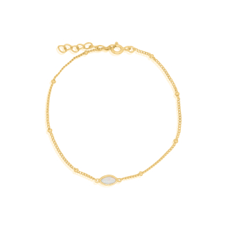 Sterling Silver Gold Vermeil Opal Bracelet(BR-1459)